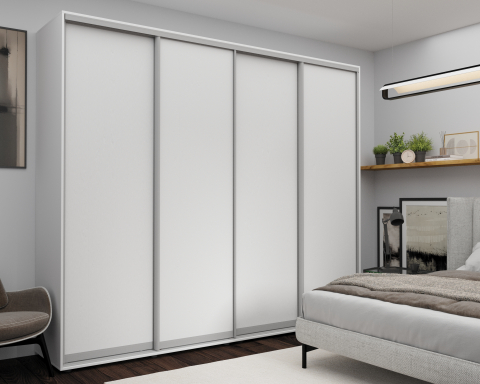 Dulapuri - Dulap cu uși glisante Nex Home Alb 280×60×240 cm – Garderobă gigantică și cameră mai luminoasă ca niciodată