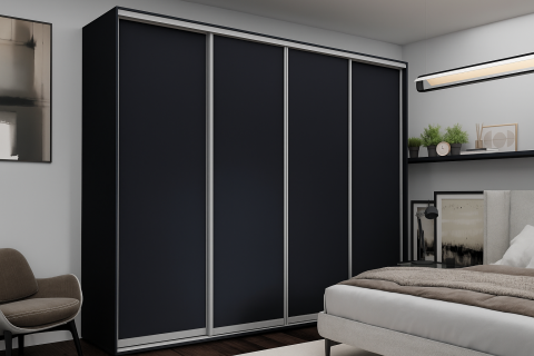 Mobilier - Dulap cu uși glisante Nex Home Antracit 300×60×240 cm – Lux industrial și spațiu uriaș pentru toată garderoba