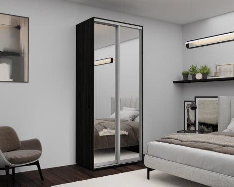 Мебель - Шкаф с раздвижными дверями Nex Home, Зеркало, Carbon 100x60x220 см