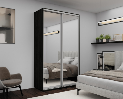 Мебель - Шкаф с раздвижными дверями Nex Home, Зеркало, Carbon 140x60x240 см