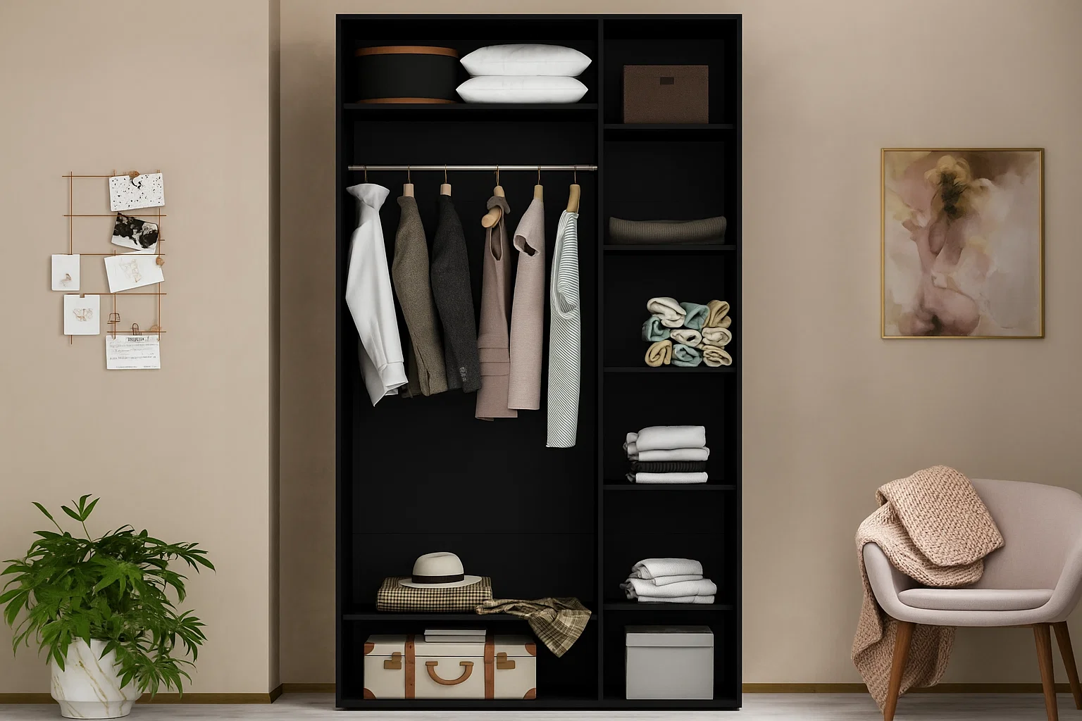 Шкаф с раздвижными дверями Nex Home, Зеркало, Carbon 140x60x240 см [1]