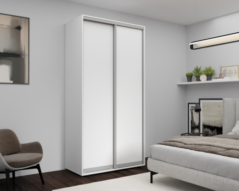 Dulapuri - Dulap cu uși glisante Nex Home, PAL, Alb 120x60x240 cm