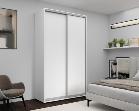 Мебель - Шкаф с раздвижными дверями Nex Home, ЛДСП, Белый 140x60x240 см
