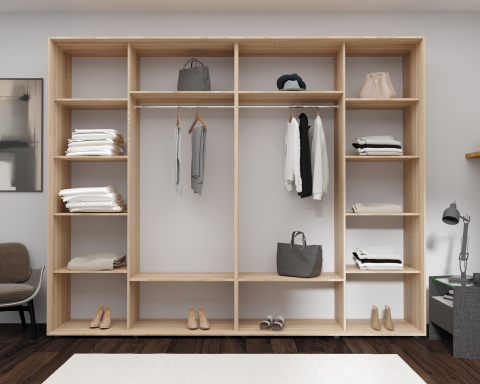 Шкаф-купе Nex Home Сонома 300×60×240 см – Гигантская гардеробная с тёплым натуральным дубом [1]