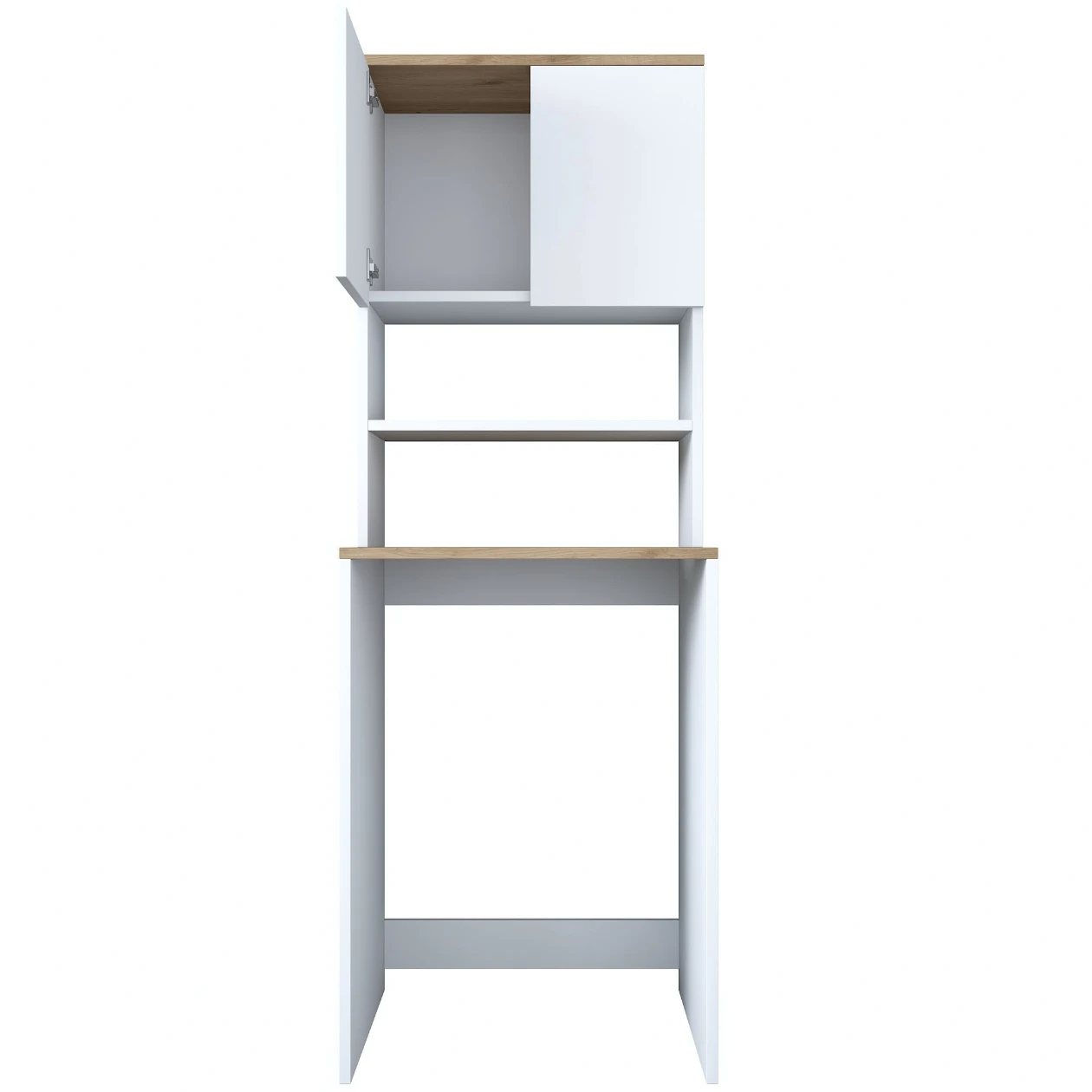 Шкаф над стиральной машиной Rani KD101 Walnut White (3 Полки, ДСП, 65 × 60 × 183.6 см) [10]