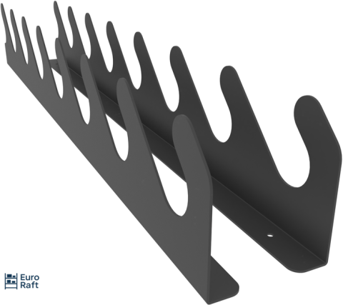 Element de fixare Euro Raft pentru unelte de grădină, metal vopsit – 800 x 30 x 120 mm, negru [2]
