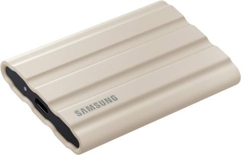 1TB - External SSD 1TB Samsung T7 Shield, USB 3.2, Beige
