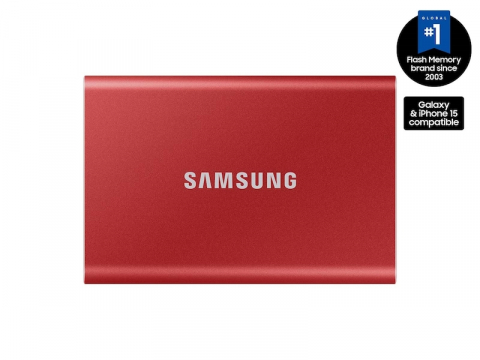 1TB - External SSD 1TB Samsung T7, USB 3.2, Red