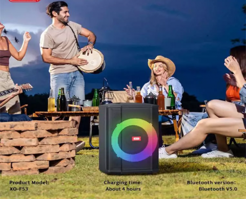F53 Star Shepherd EU 8-inch Speaker RGB Bluetooth Speaker 40W (with Remote Control + Wireless Mic*1 + US Converter*1) [2]