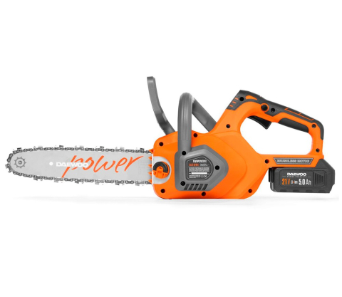 Fierăstrău cu lanț cu acumulator DAEWOO DACS 1221Li SET (21V, 5Ah, Motor Brushless, Șină 30 cm, Pas 3/8", Tensionare SDS) [4]