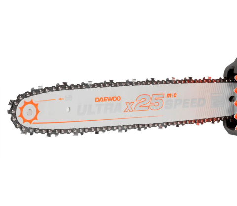 Fierăstrău cu lanț cu acumulator DAEWOO DACS 1642Li SET (2×21V, 2×5Ah, Motor Brushless, Lamă 40 cm, 25 m/s, 2 Acumulatori + Încărcător) [6]