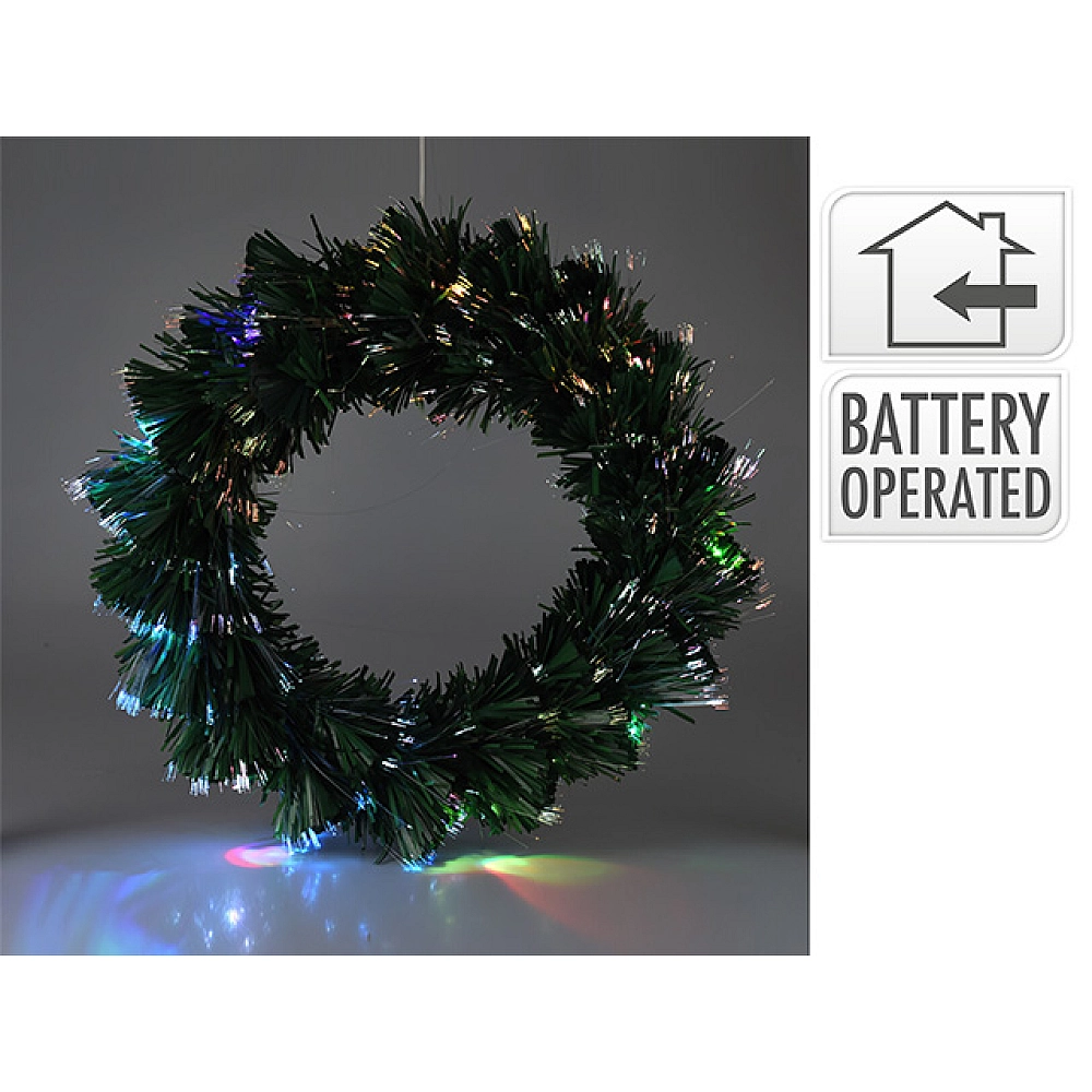 Ёлки искусственные - Светящаяся фигурка “Венок” 9 LED, 50 см, 3xAA, многоцветная – праздничный декор