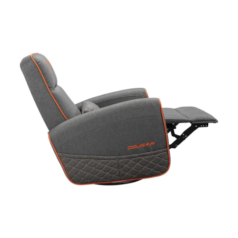 Fotoliu gaming Cougar FIDOM cu suport pentru picioare, imitație de in, Gri / Portocaliu (spătar 160°, până la 150 kg) [7]
