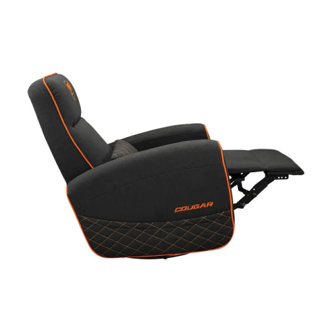 Fotoliu gaming Cougar FIDOM cu suport pentru picioare, imitație de in, Negru / Portocaliu (spătar 160°, până la 150 kg) [3]