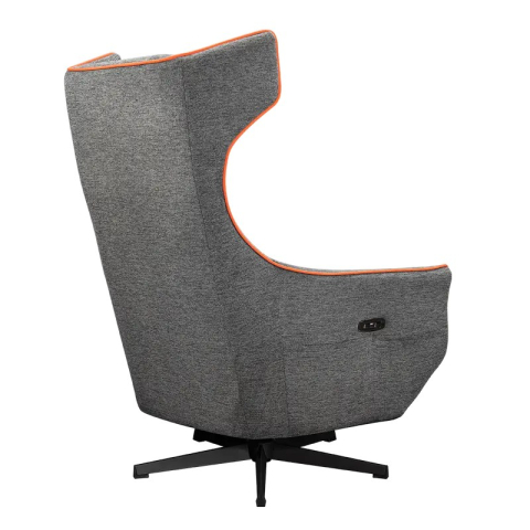 Fotoliu gaming Cougar Magus cu suport pentru picioare, imitație de in, Gri / Portocaliu (până la 150 kg) [4]