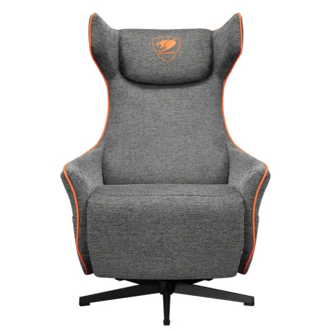 Mobilier - Fotoliu gaming Cougar Magus cu suport pentru picioare, imitație de in, Gri / Portocaliu (până la 150 kg)