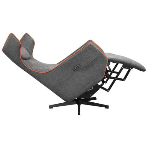Fotoliu gaming Cougar Magus cu suport pentru picioare, imitație de in, Gri / Portocaliu (până la 150 kg) [1]