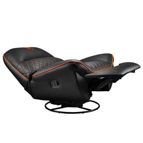 Fotoliu gaming Cougar Overlord cu suport pentru picioare, piele PU, Negru / Portocaliu (spătar 160°, până la 150 kg) [2]