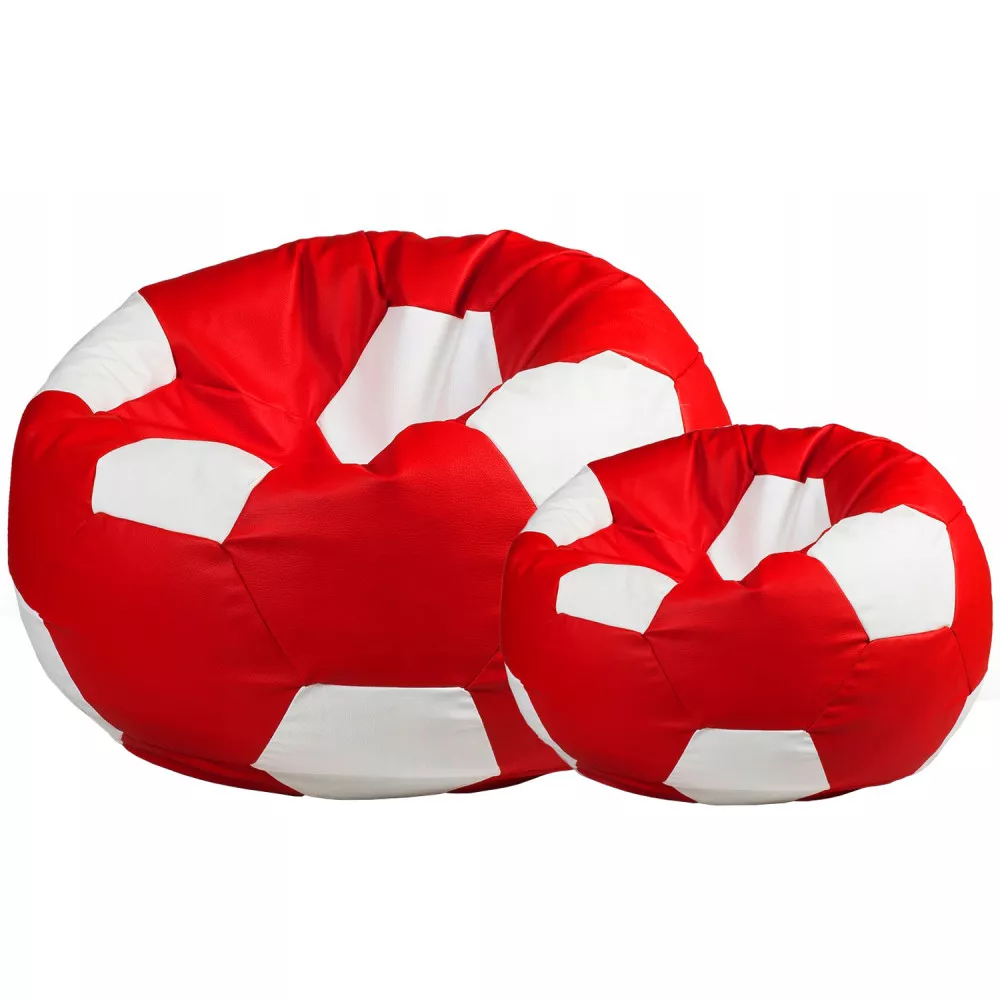 Fotoliu sac Minge, din Piele Ecologică Ares, mărimea XXL, culoare Roșu cu Alb [1]