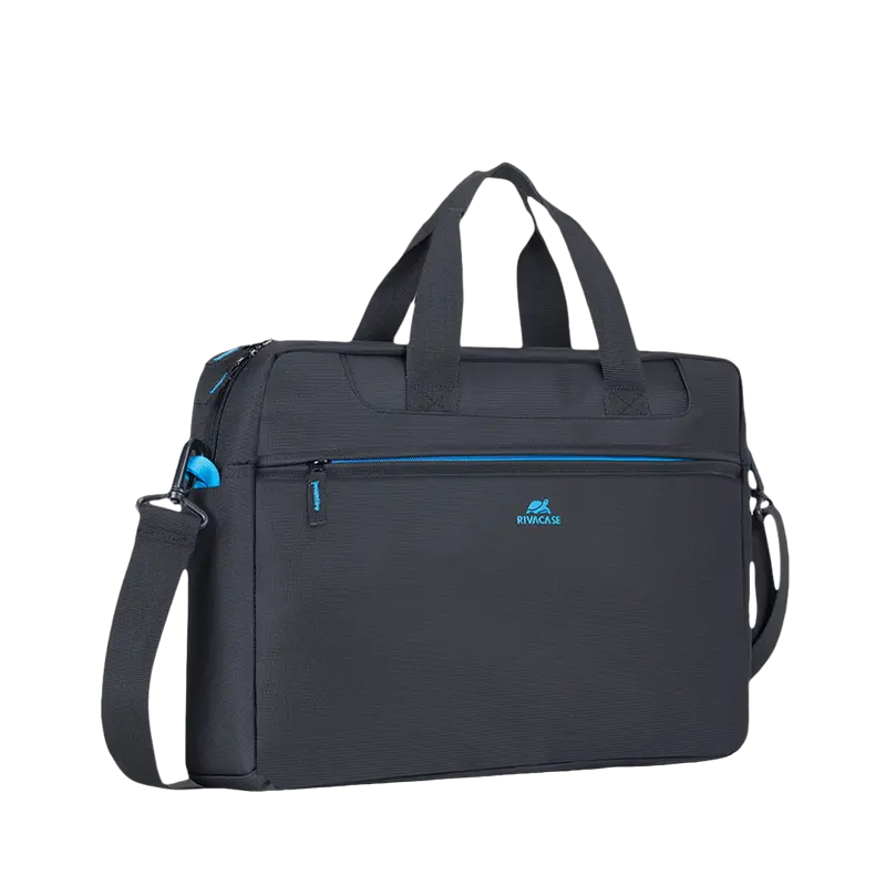 Accesorii PC - Сумка для ноутбука RivaCase Regent 16" Чёрная – Элегантная, прочная и полная практичных карманов!