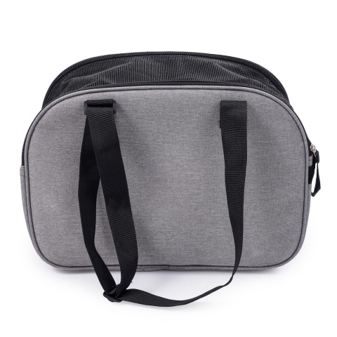 Geanta pentru transportare animale de companie cu plasa respirabila pentru caine si pisica, Jumi, 38x22x22 cm, Gri [7]