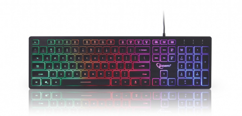 Calculatoare - Gembird KB-UML-02 "Rainbow" Backlight Multimedia Keyboard, 104 pcs, US layout, black