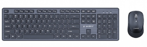 Calculatoare - Gembird KBS-WCH-04-RU, Wireless desktop set, 2.4 GHz wireless full size keyboard and mouse, Single USB nano-receiver, RU-layout, Black