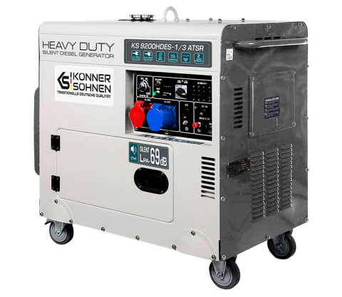Generator diesel insonorizat Könner & Söhnen KS 9200HDES-1/3 ATSR (7.5 kW, 230V/400V, Motor 18 CP, Carcasă Închisă, AVR, Automatizare ATS Ready, Pornire Electrică) [4]