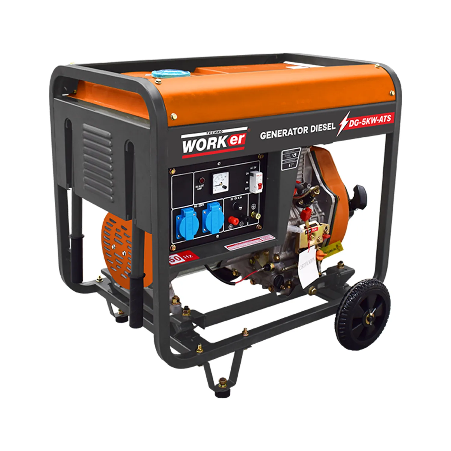 Generatoare - Generator diesel TECHNOWORKER DG-5KW-ATS (5 kW, 220V, Pornire Automată ATS, AVR, Starter Electric)