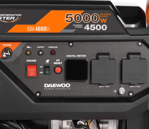 Generator electric Inverter pe benzină DAEWOO GDA 4600Ei (5 kW, 230V, Pornire Electrică & Manuală, Display LCD 3 în 1, Inverter) [2]