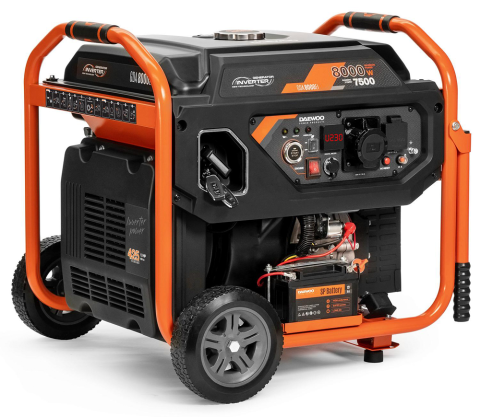 Generatoare - Generator electric Inverter pe benzină DAEWOO GDA 8000Ei (8 kW, 230V, Pornire Electrică, Compatibil ATS, Display 3 în 1, Cuprum)