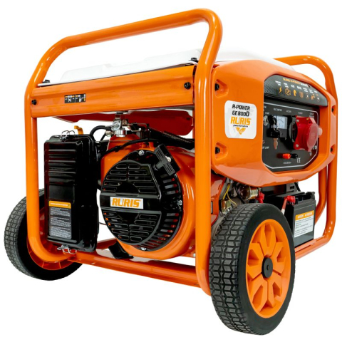 Generator electric pe benzină Ruris GE 8000 (industrial) – Putere trifazică 7 kW continuu, autonomie lungă și rezistență pentru șantier, fermă sau atelier mare! [13]
