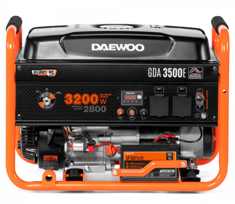 Generator pe benzină DAEWOO GDA 3500E (3.2 kW Max, 2.8 kW Nominal, AVR, Pornire Electrică/Manuală, Rezervor 18L) [1]