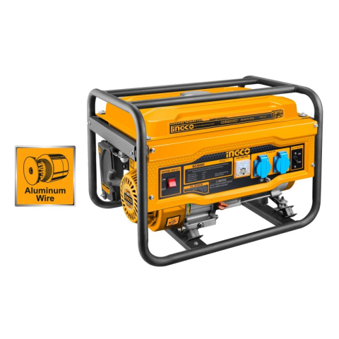 Дом и сад - Бензиновый генератор INGCO GE30005 – 2800 Вт, 4-тактный двигатель, бак 15 л