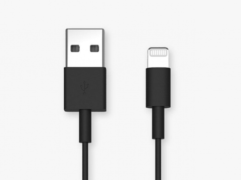 Cabluri - Helmet Cable USB to Lightning Basic 2.1A 1m, Black