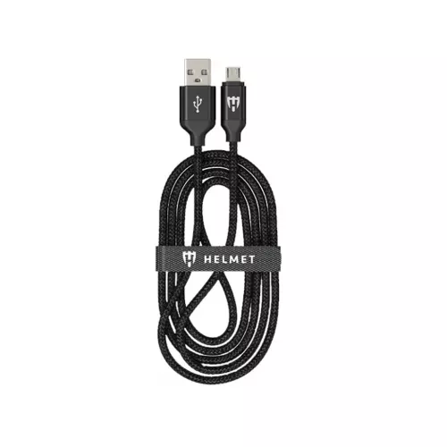 Accesorii Telefoane - Helmet Cable USB to Micro USB Kevlar Flat 2.1A 1m, Blue
