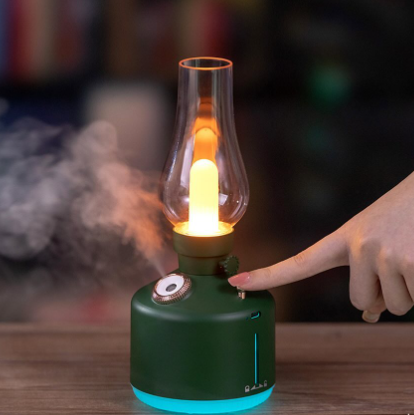 Electrocasnice - HF06 Kerosene Lamp Style Colourful Ambient Night Light Humidifying Mist(1200mAh) green