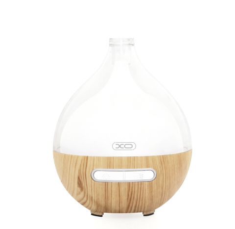 HF12 difuzor de aromaterapie cu pulverizare de lumini colorate, model transparent+imitație lemn [3]