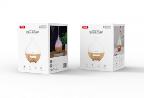 HF12 difuzor de aromaterapie cu pulverizare de lumini colorate, model transparent+imitație lemn [4]