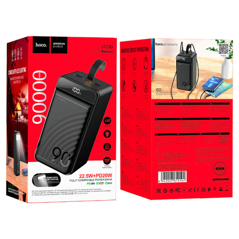 Пауэрбанк HOCO J123D Element 90000mAh, 22.5W + PD20W, с цифровым дисплеем – Энергия без границ! [7]