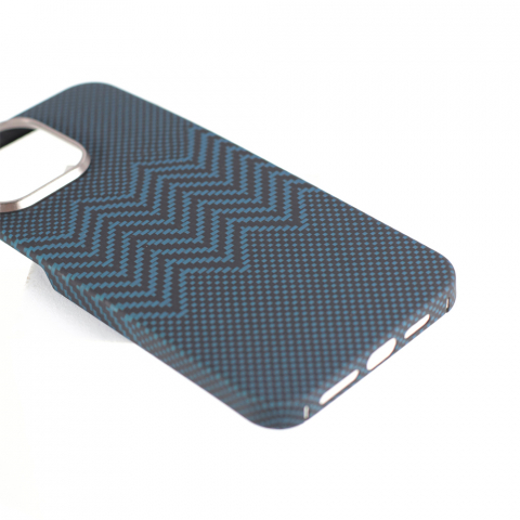 Чехол VANTA Carbon с кольцом Weaving M с Magsafe для iPhone 16 Pro Max, синий M [3]