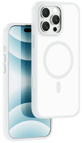 Huse pentru smartphone - Husă WiWU Armor Pro pentru iPhone 16 Pro Max, Alb – Model FGG-012, TPU+PC, Magnetică, Rezistentă la Amprente