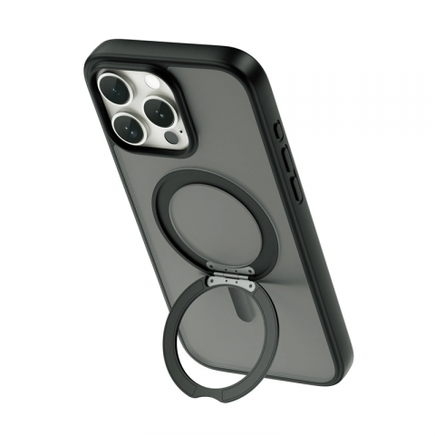 Huse pentru smartphone - Husă WiWU Armor Ultra pentru iPhone 16 Pro Max, Negru – Model FGG-202, TPU+PC, Suport Rotativ, Magnetică