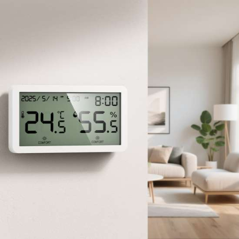 HX42 Ceas de alarmă electronic de interior cu termometru și higrometru – Alb [2]