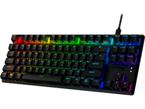 Gaming - HYPERX Alloy Origins Core PBT Mechanical Gaming Keyboard (RU), HyperX Red - Linear key switch, High-quality, Durable PBT keycaps, Backlight (RGB), 100% anti-ghosting, Ultra-portable design, Solid-steel frame, USB