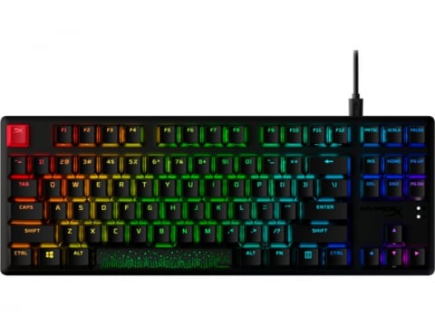 HYPERX Alloy Origins Core PBT Mechanical Gaming Keyboard (RU), HyperX Red - Linear key switch, High-quality, Durable PBT keycaps, Backlight (RGB), 100% anti-ghosting, Ultra-portable design, Solid-steel frame, USB [4]