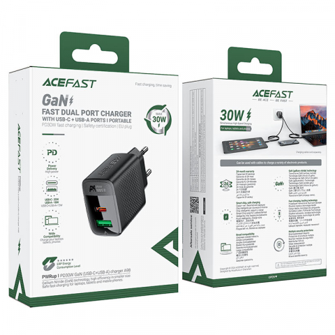 Зарядное устройство A98 PD30W GaN с портами USB-C и USB-A – Мощность и компактность в одном корпусе [4]