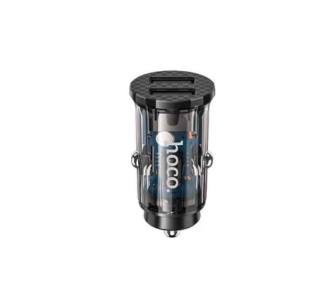 Incarcatoare auto - Încărcător auto HOCO DZ3, 2 x USB, 5V/2.4A, design transparent