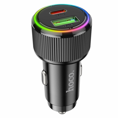 HOCO NZ14A Guerrero PD20W + QC3.0 автомобильное зарядное устройство, USB-A, черный [1]