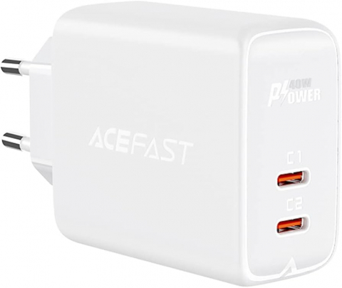 Încărcător dual ACEFAST A9 PD40W (USB-C + USB-C) Alb [2]